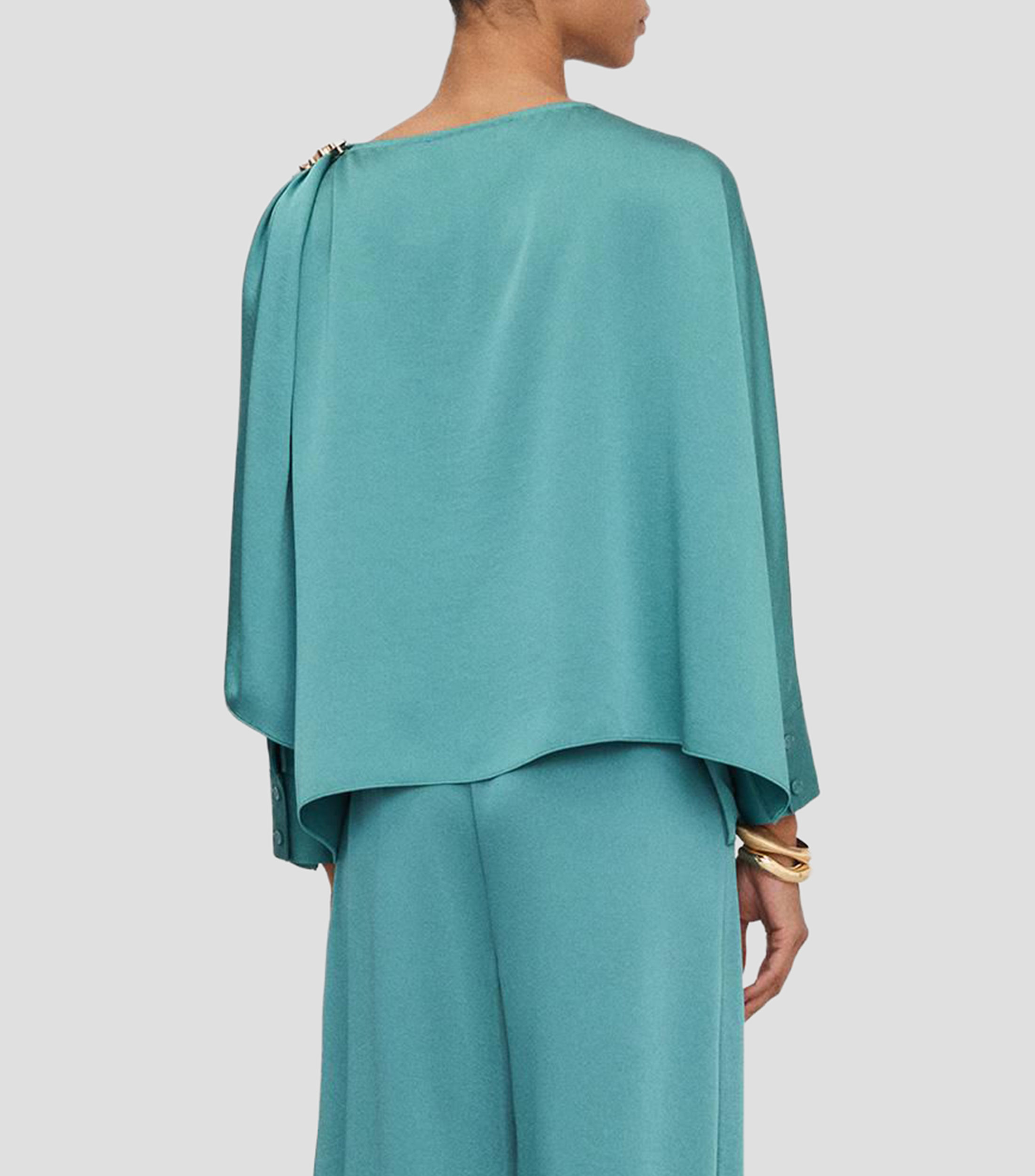 Blusa lisa de manga larga Mujer